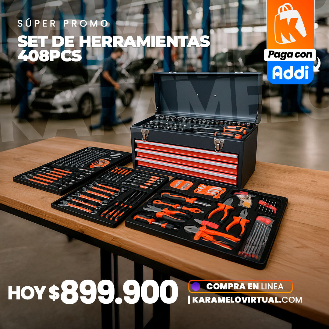 CAJA DE HERRAMIENTAS 408 PIEZAS