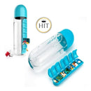 Termo Pastillero Botilo Agua Organizador De Pastillas 2 En 1