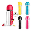 Termo Pastillero Botilo Agua Organizador De Pastillas 2 En 1