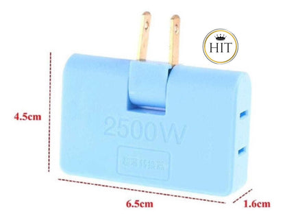 Adaptador De Toma Corriente 3 Salidas Giratorio 180 Grado