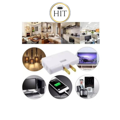 Adaptador De Toma Corriente 3 Salidas Giratorio 180 Grado