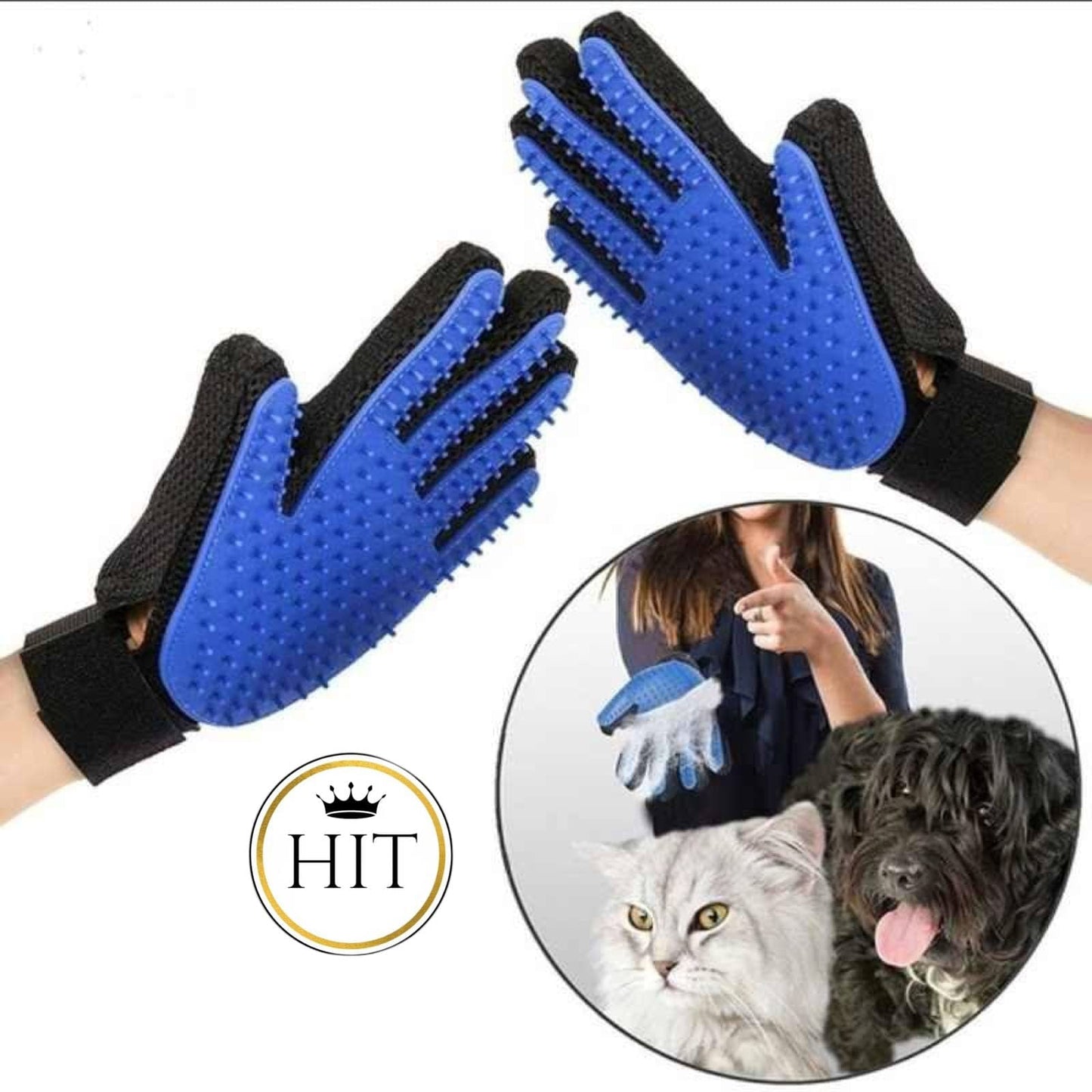 Guante True Touch Para Peinar Acariciar Gatos Y Perros