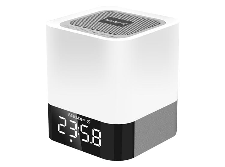 Parlante Bluetooth con  reloj y lámpara de mesita de noche