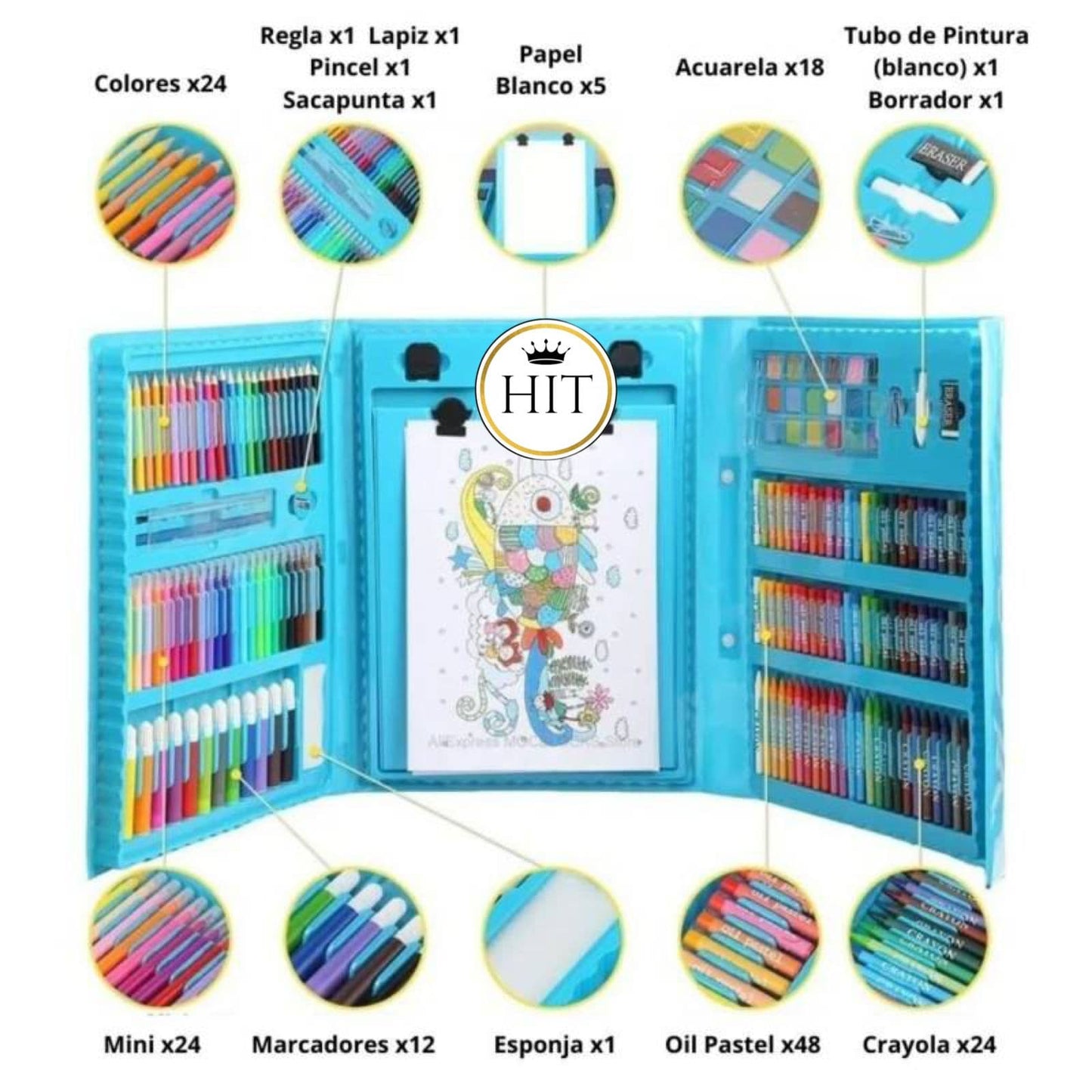 Set Arte  y pintura Maleta 208 Piezas